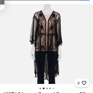 LC Lauren Conrad Black Lace Kimono